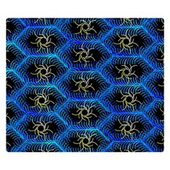 Blue Bee Hive Pattern Double Sided Flano Blanket (small)  by Amaryn4rt