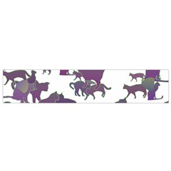 Many Cats Silhouettes Texture Flano Scarf (small) by Amaryn4rt