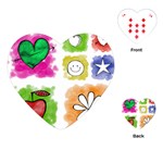 A Set Of Watercolour Icons Playing Cards (Heart)  Front