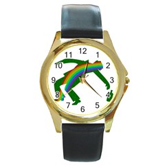 St. Patricks Round Gold Metal Watch