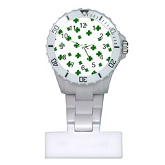 St  Patrick s Clover Pattern Plastic Nurses Watch