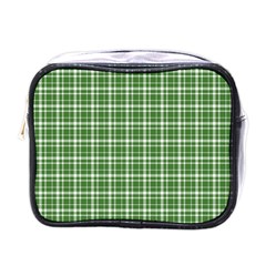 St  Patricks Day Plaid Pattern Mini Toiletries Bags by Valentinaart