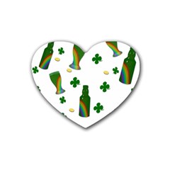 St  Patricks Day  Rubber Coaster (heart)  by Valentinaart