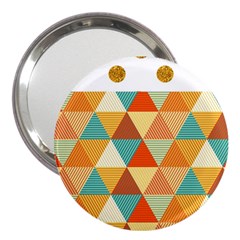 Golden Dots And Triangles Pattern 3  Handbag Mirrors