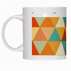 Golden Dots And Triangles Patern White Mugs by TastefulDesigns
