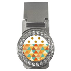 Golden Dots And Triangles Patern Money Clips (cz)  by TastefulDesigns