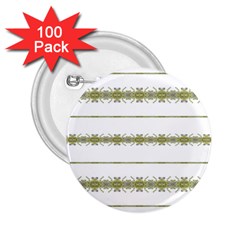 Ethnic Floral Stripes 2 25  Buttons (100 Pack) 