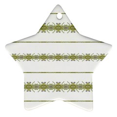 Ethnic Floral Stripes Star Ornament (two Sides) by dflcprints