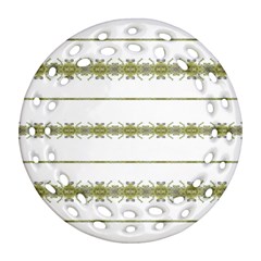 Ethnic Floral Stripes Ornament (round Filigree) by dflcprints