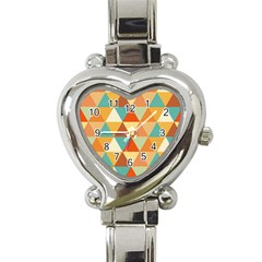 Triangles Pattern  Heart Italian Charm Watch