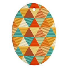 Triangles Pattern  Oval Ornament (two Sides) by TastefulDesigns