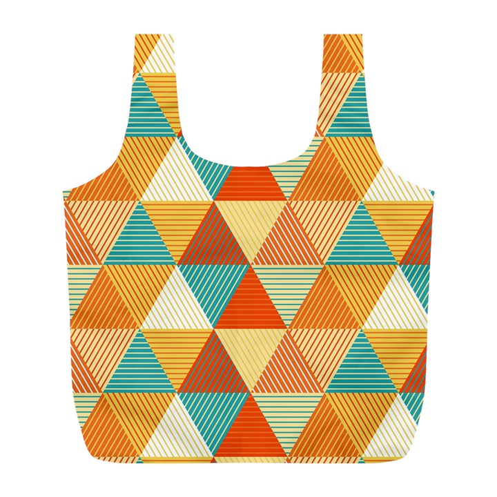 Triangles Pattern  Full Print Recycle Bags (L) 