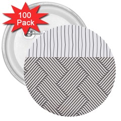 Lines And Stripes Patterns 3  Buttons (100 Pack)  by TastefulDesigns
