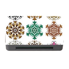 A Set Of 9 Nine Snowflakes On White Memory Card Reader With Cf by Amaryn4rt