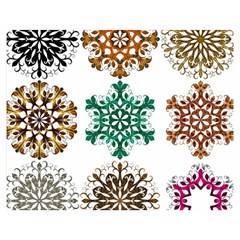 A Set Of 9 Nine Snowflakes On White Double Sided Flano Blanket (medium)  by Amaryn4rt