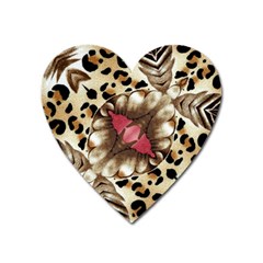 Animal Tissue And Flowers Heart Magnet by Amaryn4rt