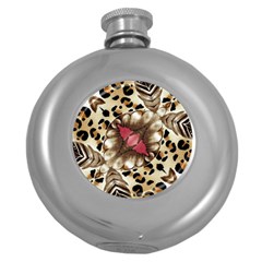 Animal Tissue And Flowers Round Hip Flask (5 Oz) by Amaryn4rt