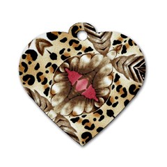 Animal Tissue And Flowers Dog Tag Heart (one Side) by Amaryn4rt