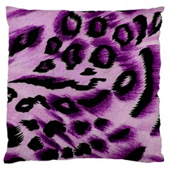 Background Fabric Animal Motifs Lilac Large Flano Cushion Case (two Sides) by Amaryn4rt