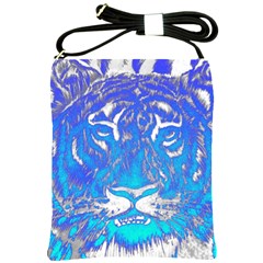 Background Fabric With Tiger Head Pattern Shoulder Sling Bags by Amaryn4rt