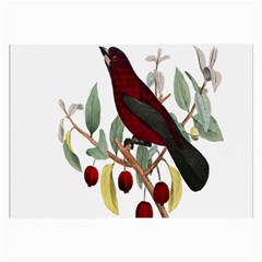 Bird On Branch Illustration Large Glasses Cloth (2-side) by Amaryn4rt