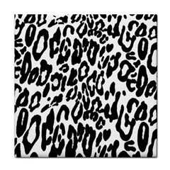 Black And White Leopard Skin Tile Coasters by Amaryn4rt