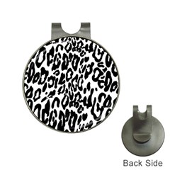 Black And White Leopard Skin Hat Clips With Golf Markers by Amaryn4rt