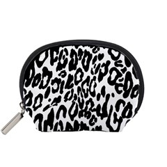 Black And White Leopard Skin Accessory Pouches (small)  by Amaryn4rt