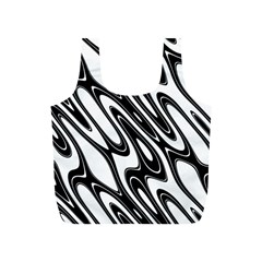 Black And White Wave Abstract Full Print Recycle Bags (s)  by Amaryn4rt