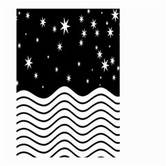 Black And White Waves And Stars Abstract Backdrop Clipart Small Garden Flag (two Sides) by Amaryn4rt