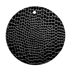 Black White Crocodile Background Ornament (round) by Amaryn4rt