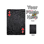 Black White Crocodile Background Playing Cards 54 (Mini)  Front - Heart4