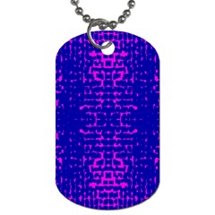 Blue And Pink Pixel Pattern Dog Tag (one Side) by Amaryn4rt