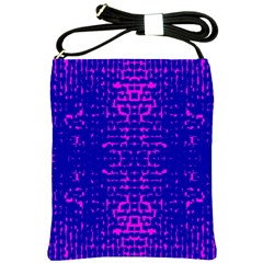 Blue And Pink Pixel Pattern Shoulder Sling Bags by Amaryn4rt
