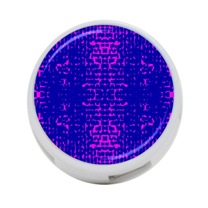 Blue And Pink Pixel Pattern 4-Port USB Hub (Two Sides) 