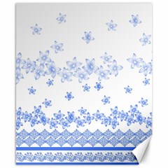 Blue And White Floral Background Canvas 8  X 10  by Amaryn4rt