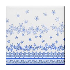 Blue And White Floral Background Face Towel by Amaryn4rt