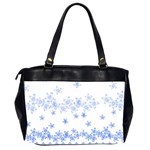 Blue And White Floral Background Office Handbags (2 Sides)  Back