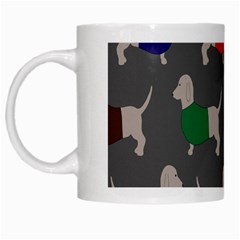Cute Dachshund Dogs Wearing Jumpers Wallpaper Pattern Background White Mugs by Amaryn4rt