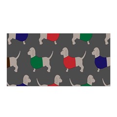 Cute Dachshund Dogs Wearing Jumpers Wallpaper Pattern Background Satin Wrap by Amaryn4rt