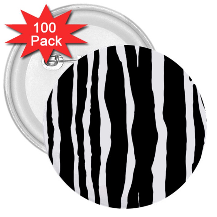 Zebra Background Pattern 3  Buttons (100 pack) 