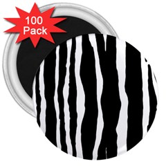 Zebra Background Pattern 3  Magnets (100 Pack) by Amaryn4rt