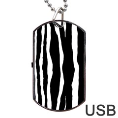 Zebra Background Pattern Dog Tag Usb Flash (one Side) by Amaryn4rt