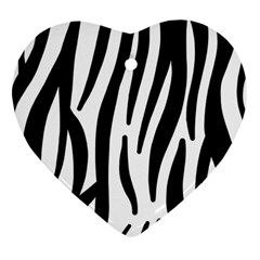 Seamless Zebra A Completely Zebra Skin Background Pattern Ornament (heart) by Amaryn4rt