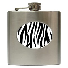 Seamless Zebra A Completely Zebra Skin Background Pattern Hip Flask (6 Oz) by Amaryn4rt