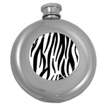 Seamless Zebra A Completely Zebra Skin Background Pattern Round Hip Flask (5 oz) Front