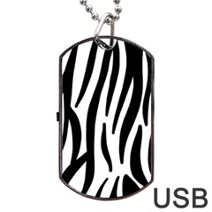Seamless Zebra A Completely Zebra Skin Background Pattern Dog Tag Usb Flash (one Side)