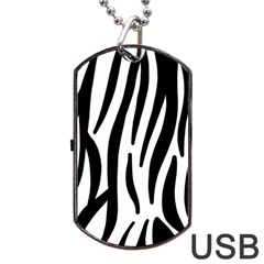 Seamless Zebra A Completely Zebra Skin Background Pattern Dog Tag Usb Flash (two Sides) by Amaryn4rt