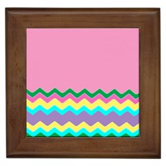 Easter Chevron Pattern Stripes Framed Tiles