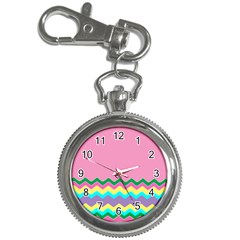 Easter Chevron Pattern Stripes Key Chain Watches by Amaryn4rt